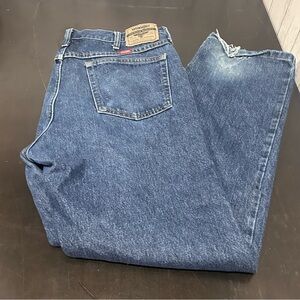 Wrangler Men's Jeans 38x32 Medium Blue 100% Cotton Workwear Classic Relaxed Fit